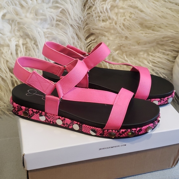 Neon Pink Sandals - Picture 2 of 5
